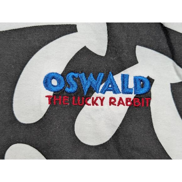 Disney Oswald The Lucky Rabbit Shirt Mens SMALL Black White Cast Member All Over - Picture 3 of 8